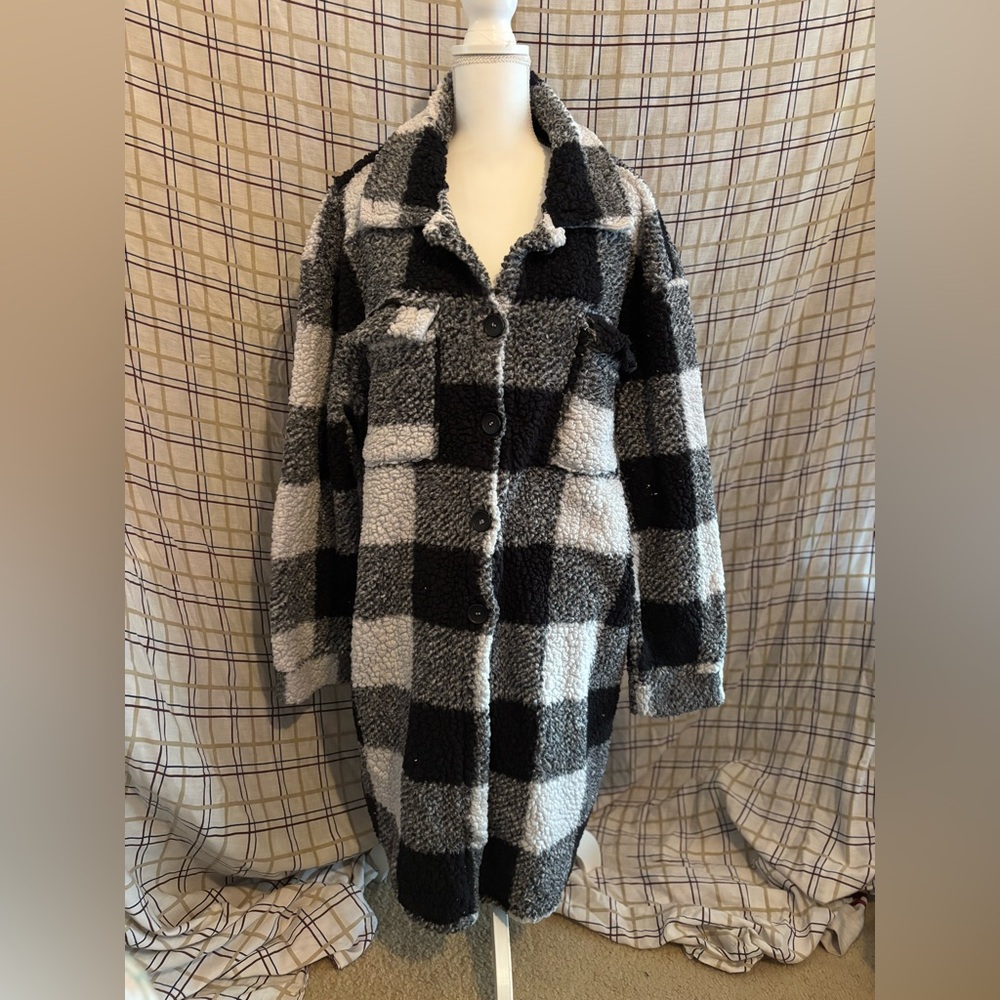 Plaid Black and White Women's Jacket